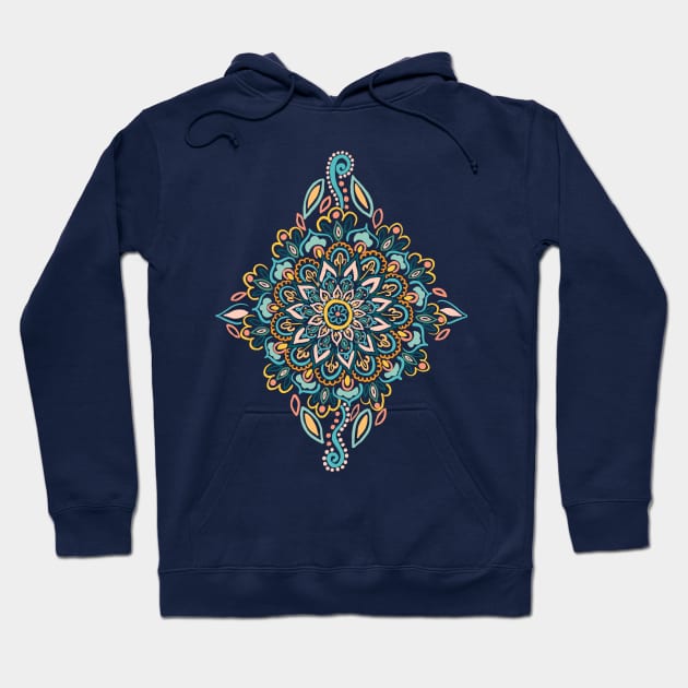 Retro Spring Folk Art Diamond Hoodie by tangerinetane